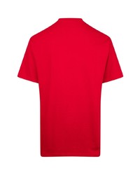 rotes bedrucktes T-Shirt mit einem Rundhalsausschnitt von Supreme