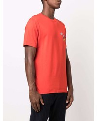 rotes bedrucktes T-Shirt mit einem Rundhalsausschnitt von PS Paul Smith