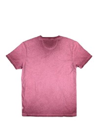 rotes bedrucktes T-Shirt mit einem Rundhalsausschnitt von ENGBERS