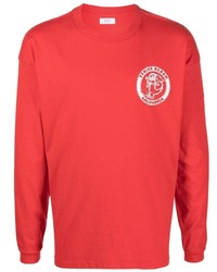 rotes bedrucktes T-Shirt mit einem Rundhalsausschnitt von ERL