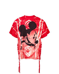 rotes bedrucktes T-Shirt mit einem Rundhalsausschnitt von Faith Connexion