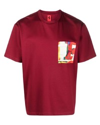 rotes bedrucktes T-Shirt mit einem Rundhalsausschnitt von Ferrari