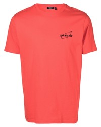 rotes bedrucktes T-Shirt mit einem Rundhalsausschnitt von FIVE CM