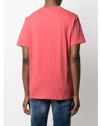 rotes bedrucktes T-Shirt mit einem Rundhalsausschnitt von Barbour By Steve Mc Queen