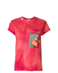 rotes bedrucktes T-Shirt mit einem Rundhalsausschnitt von Forte Dei Marmi Couture