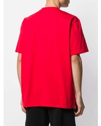 rotes bedrucktes T-Shirt mit einem Rundhalsausschnitt von Marni