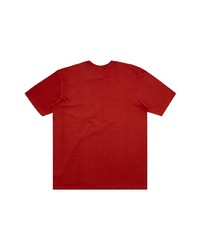 rotes bedrucktes T-Shirt mit einem Rundhalsausschnitt von Supreme