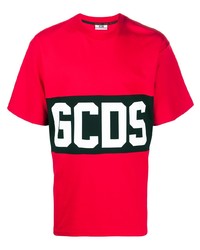 rotes bedrucktes T-Shirt mit einem Rundhalsausschnitt von Gcds