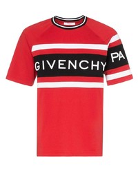 rotes bedrucktes T-Shirt mit einem Rundhalsausschnitt von Givenchy