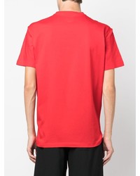 rotes bedrucktes T-Shirt mit einem Rundhalsausschnitt von DSQUARED2