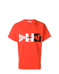 rotes bedrucktes T-Shirt mit einem Rundhalsausschnitt von Gosha Rubchinskiy