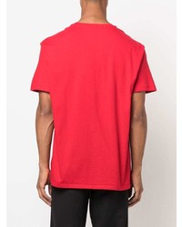 rotes bedrucktes T-Shirt mit einem Rundhalsausschnitt von Polo Ralph Lauren