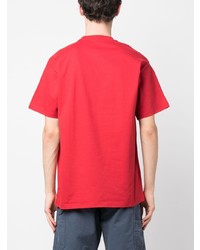 rotes bedrucktes T-Shirt mit einem Rundhalsausschnitt von Carhartt WIP