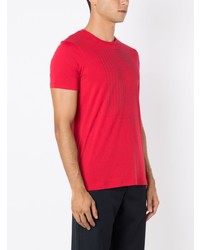 rotes bedrucktes T-Shirt mit einem Rundhalsausschnitt von Armani Exchange