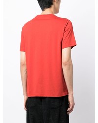 rotes bedrucktes T-Shirt mit einem Rundhalsausschnitt von PS Paul Smith