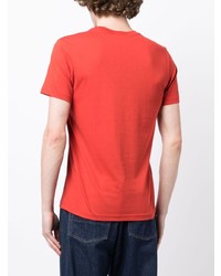 rotes bedrucktes T-Shirt mit einem Rundhalsausschnitt von PS Paul Smith