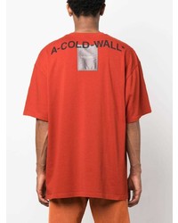 rotes bedrucktes T-Shirt mit einem Rundhalsausschnitt von A-Cold-Wall*