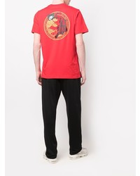 rotes bedrucktes T-Shirt mit einem Rundhalsausschnitt von Nike