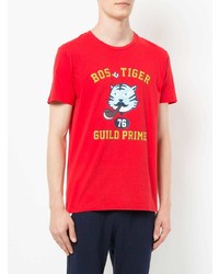 rotes bedrucktes T-Shirt mit einem Rundhalsausschnitt von GUILD PRIME