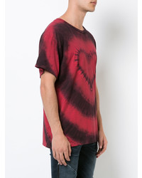 rotes bedrucktes T-Shirt mit einem Rundhalsausschnitt von Amiri