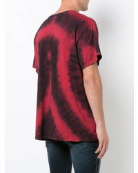 rotes bedrucktes T-Shirt mit einem Rundhalsausschnitt von Amiri