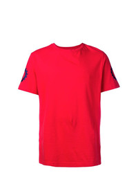 rotes bedrucktes T-Shirt mit einem Rundhalsausschnitt von Hydrogen