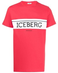 rotes bedrucktes T-Shirt mit einem Rundhalsausschnitt von Iceberg