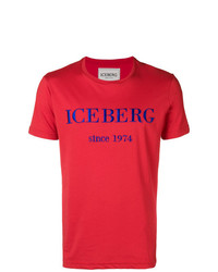 rotes bedrucktes T-Shirt mit einem Rundhalsausschnitt von Iceberg