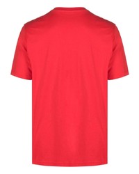 rotes bedrucktes T-Shirt mit einem Rundhalsausschnitt von AUTRY