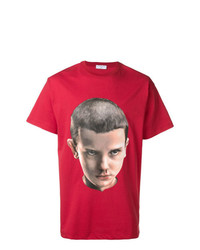 rotes bedrucktes T-Shirt mit einem Rundhalsausschnitt von Ih Nom Uh Nit