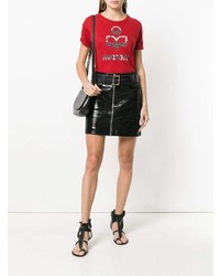 rotes bedrucktes T-Shirt mit einem Rundhalsausschnitt von Isabel Marant Etoile