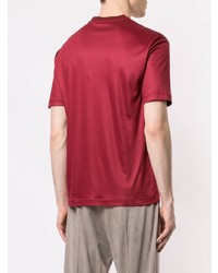 rotes bedrucktes T-Shirt mit einem Rundhalsausschnitt von Giorgio Armani