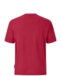 rotes bedrucktes T-Shirt mit einem Rundhalsausschnitt von Jan Vanderstorm