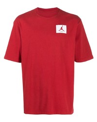 rotes bedrucktes T-Shirt mit einem Rundhalsausschnitt von Jordan