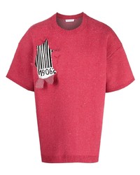 rotes bedrucktes T-Shirt mit einem Rundhalsausschnitt von JW Anderson