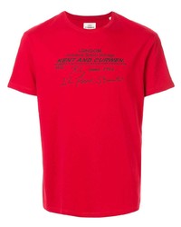 rotes bedrucktes T-Shirt mit einem Rundhalsausschnitt von Kent & Curwen