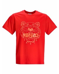 rotes bedrucktes T-Shirt mit einem Rundhalsausschnitt von Kenzo