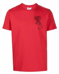 rotes bedrucktes T-Shirt mit einem Rundhalsausschnitt von Kenzo