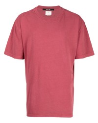 rotes bedrucktes T-Shirt mit einem Rundhalsausschnitt von Ksubi