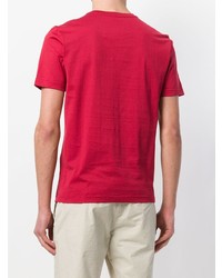 rotes bedrucktes T-Shirt mit einem Rundhalsausschnitt von Fendi