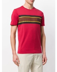 rotes bedrucktes T-Shirt mit einem Rundhalsausschnitt von Fendi