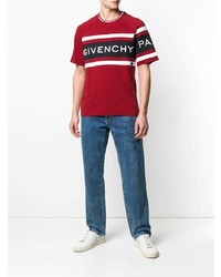 rotes bedrucktes T-Shirt mit einem Rundhalsausschnitt von Givenchy