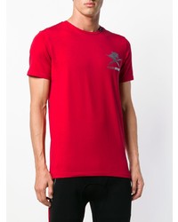 rotes bedrucktes T-Shirt mit einem Rundhalsausschnitt von Plein Sport