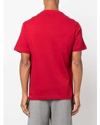 rotes bedrucktes T-Shirt mit einem Rundhalsausschnitt von Emporio Armani