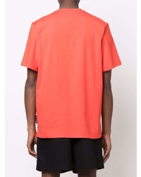 rotes bedrucktes T-Shirt mit einem Rundhalsausschnitt von MSGM