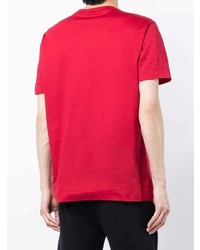 rotes bedrucktes T-Shirt mit einem Rundhalsausschnitt von Emporio Armani