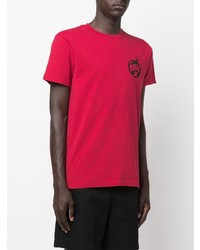 rotes bedrucktes T-Shirt mit einem Rundhalsausschnitt von Deus Ex Machina