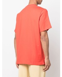 rotes bedrucktes T-Shirt mit einem Rundhalsausschnitt von MSGM