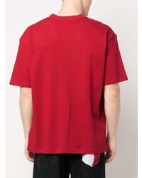 rotes bedrucktes T-Shirt mit einem Rundhalsausschnitt von A.P.C.