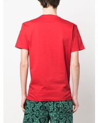 rotes bedrucktes T-Shirt mit einem Rundhalsausschnitt von DSQUARED2